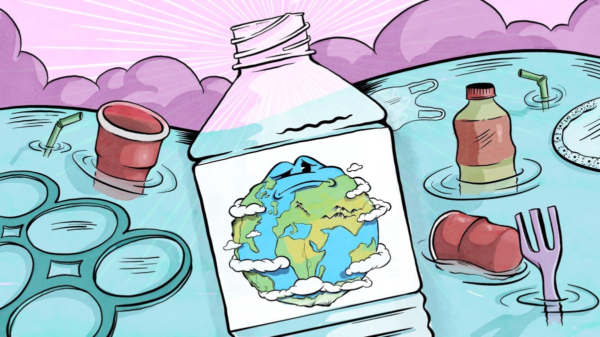 Загрязнение пластиком плакат