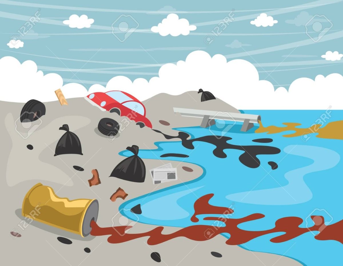 Макет загрязнение воды