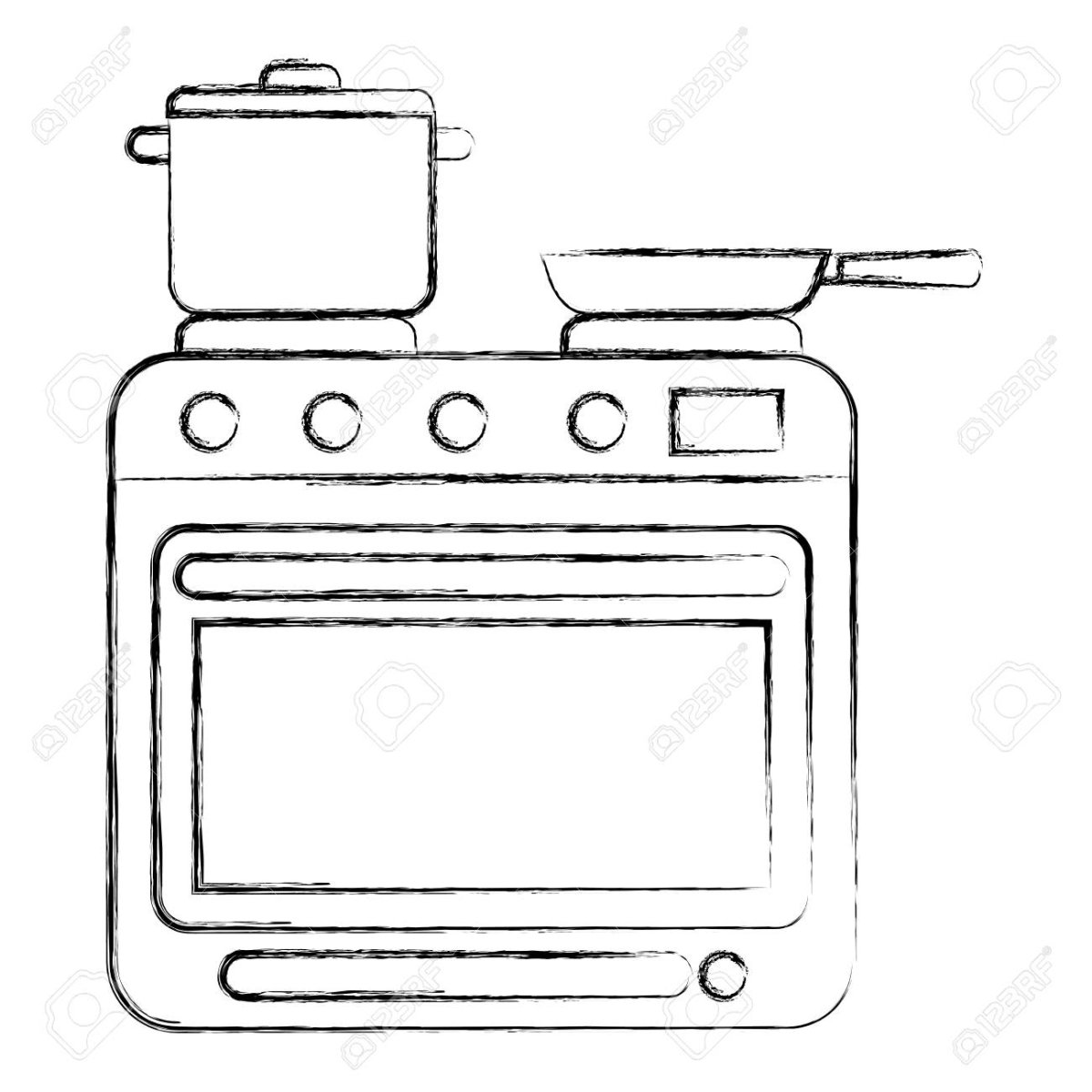 Газовая плита рисунок карандашом