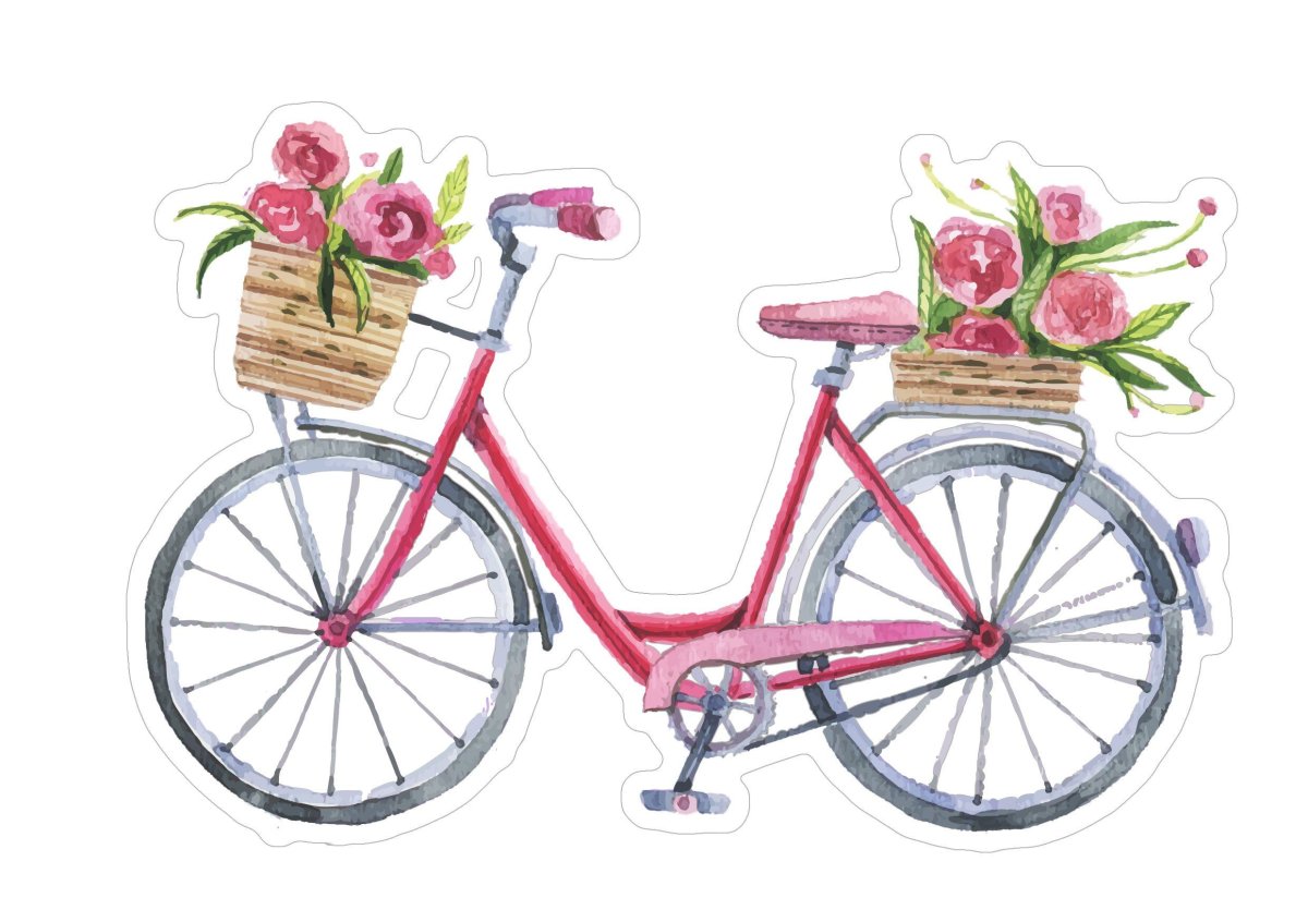 Велосипед с цветами вектор
