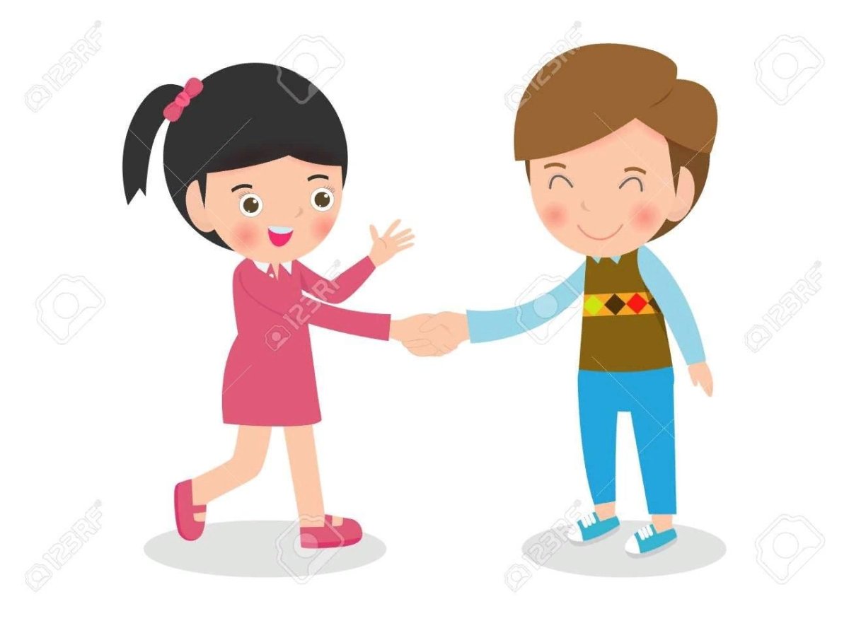 Рукопожатие дети иллюстрация