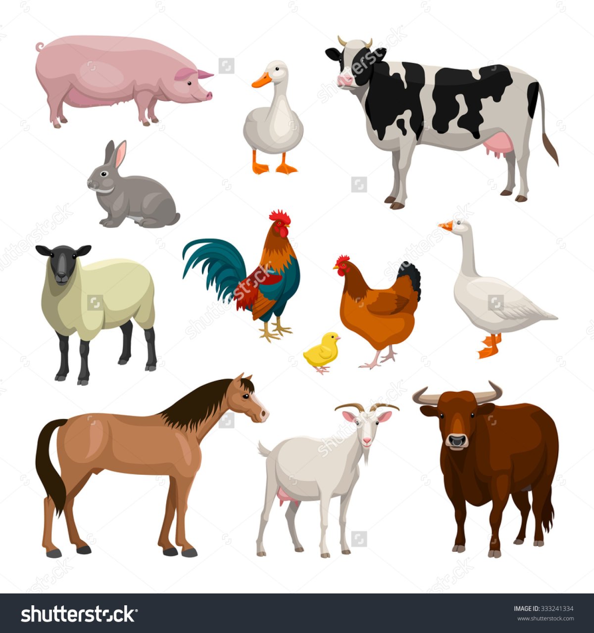 Животные фермы по отдельности