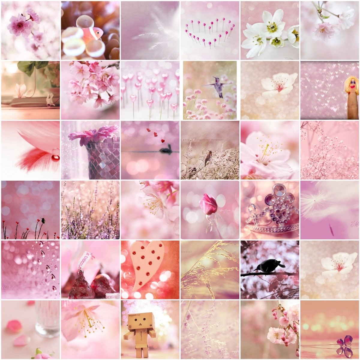 Коллаж в розовых тонах