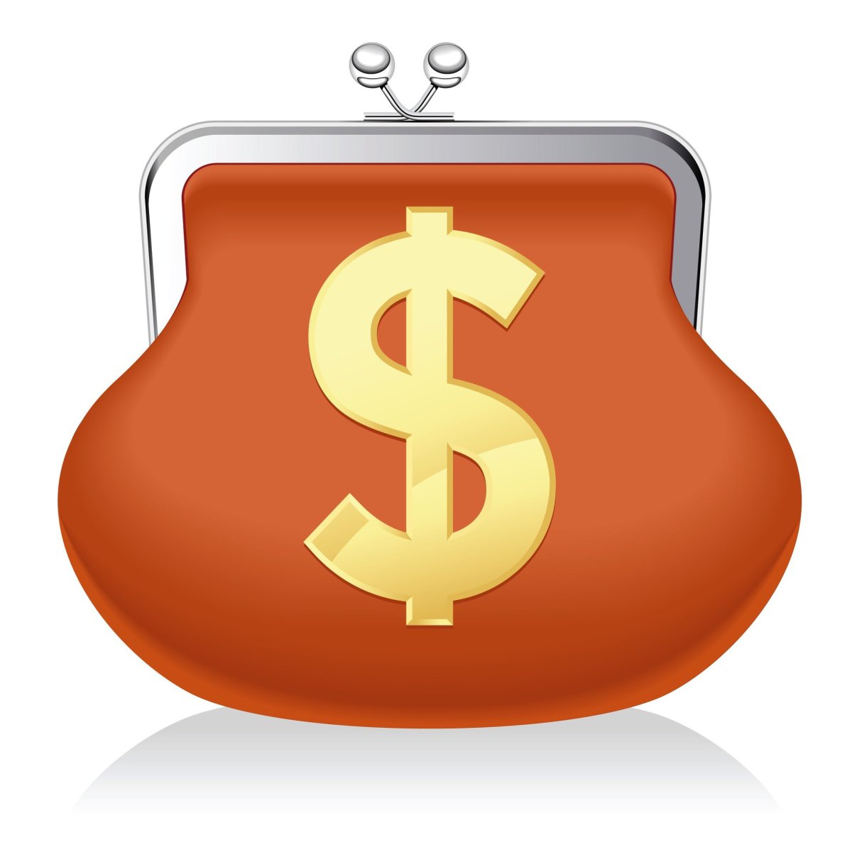 Красный кошелек с деньгами эмблема