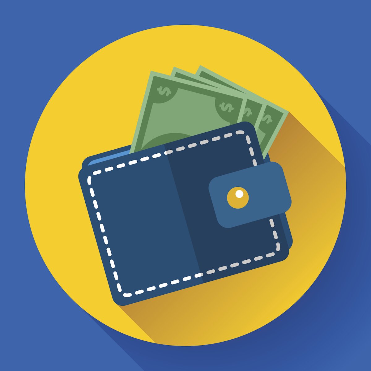 Кошелек с деньгами иконка