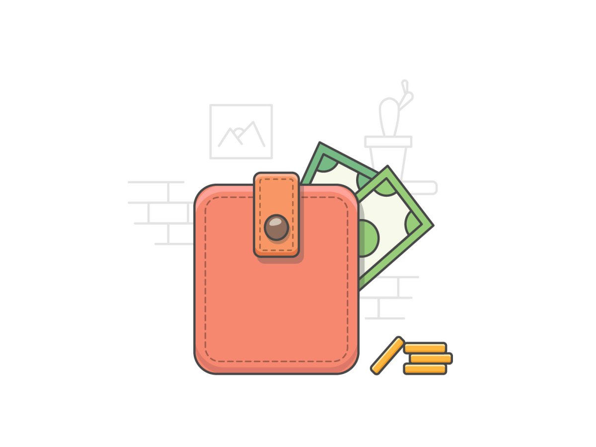 Кошелек иллюстрация