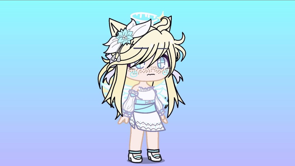 Гача на зелёном фоне