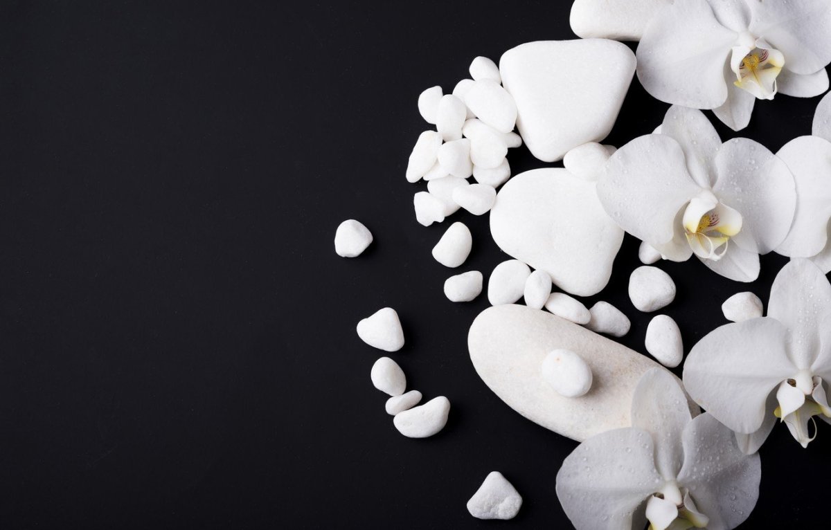 Белые обои с цветами