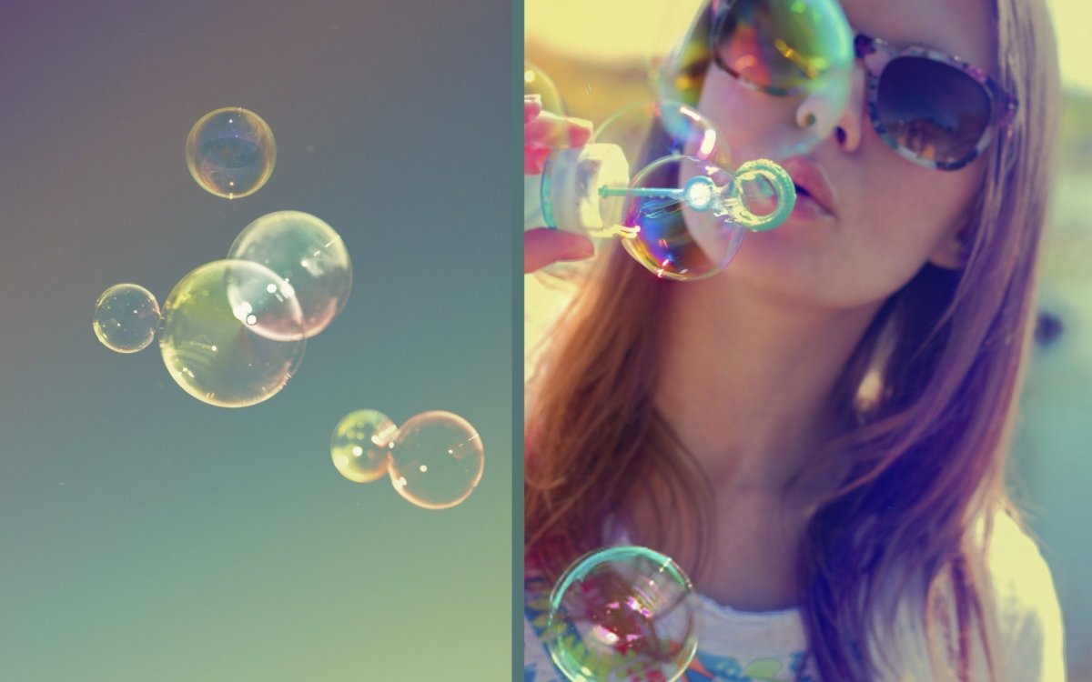 Девушка с мыльными пузырями