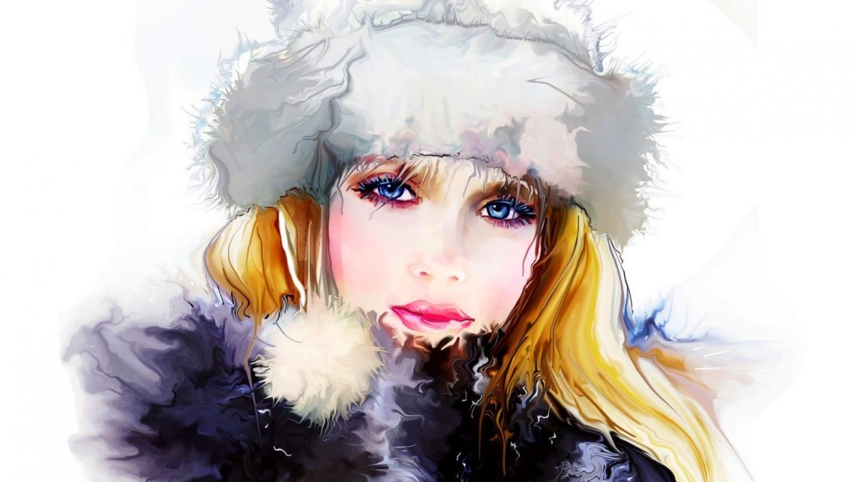Нарисовать девушку зиму