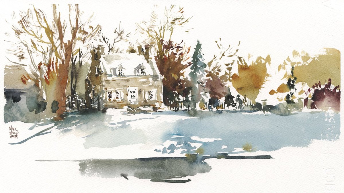 Ольга Шаюнова акварель зима