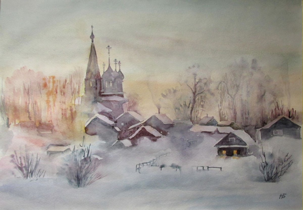 Сочельник акварель