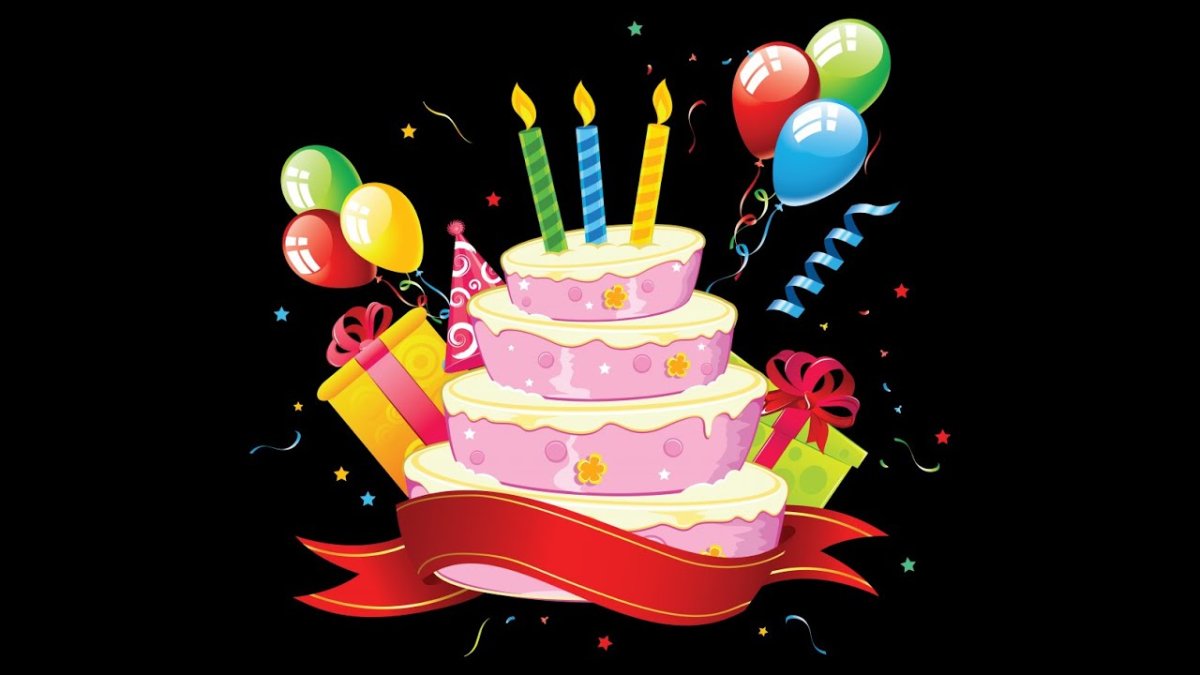 Праздничный торт и шары