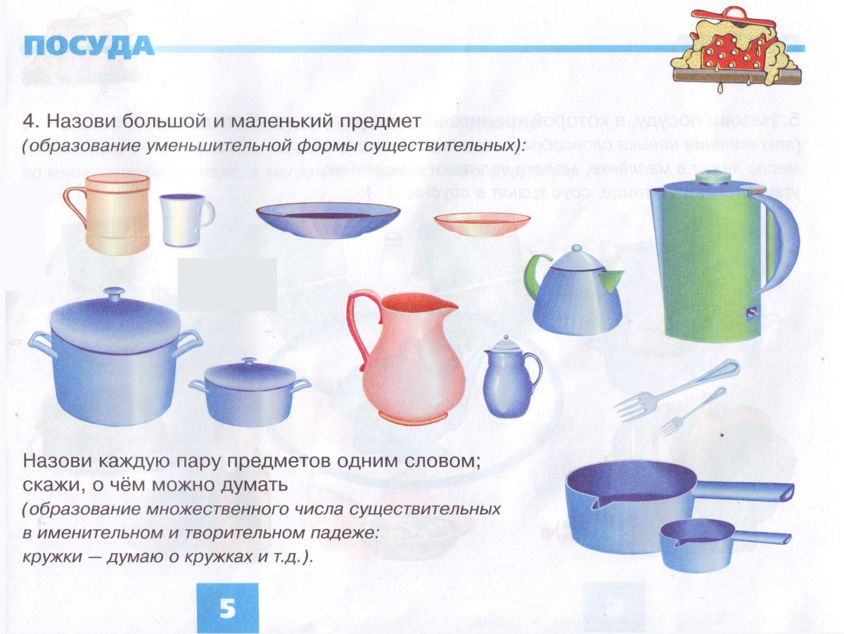 Лексическая тема посуда для детей с ОНР