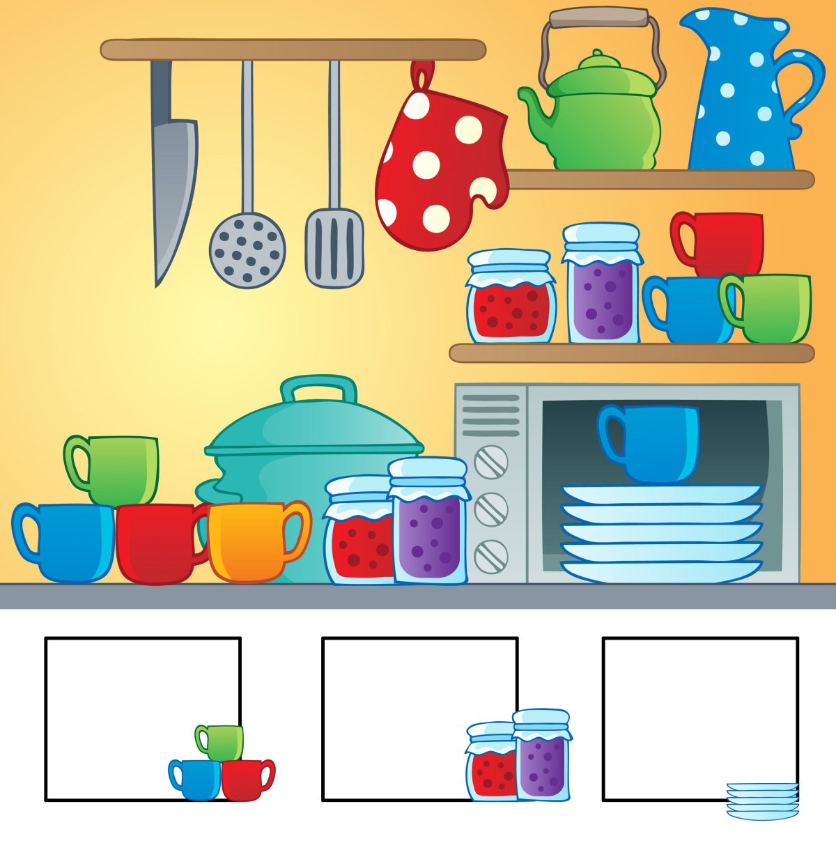 Кухонная посуда задания для детей
