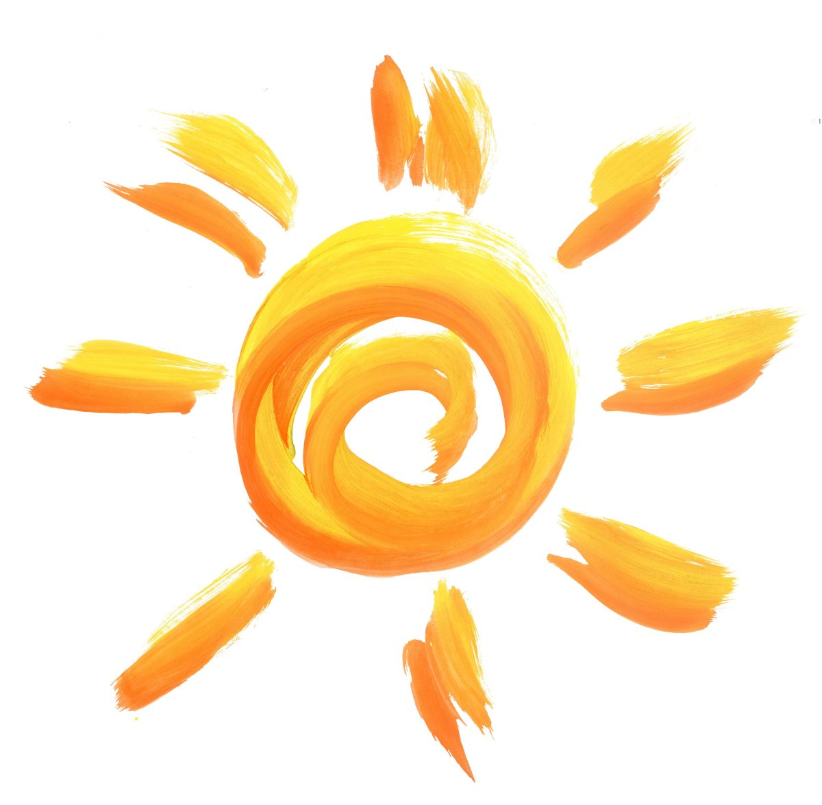 Акварельное солнце