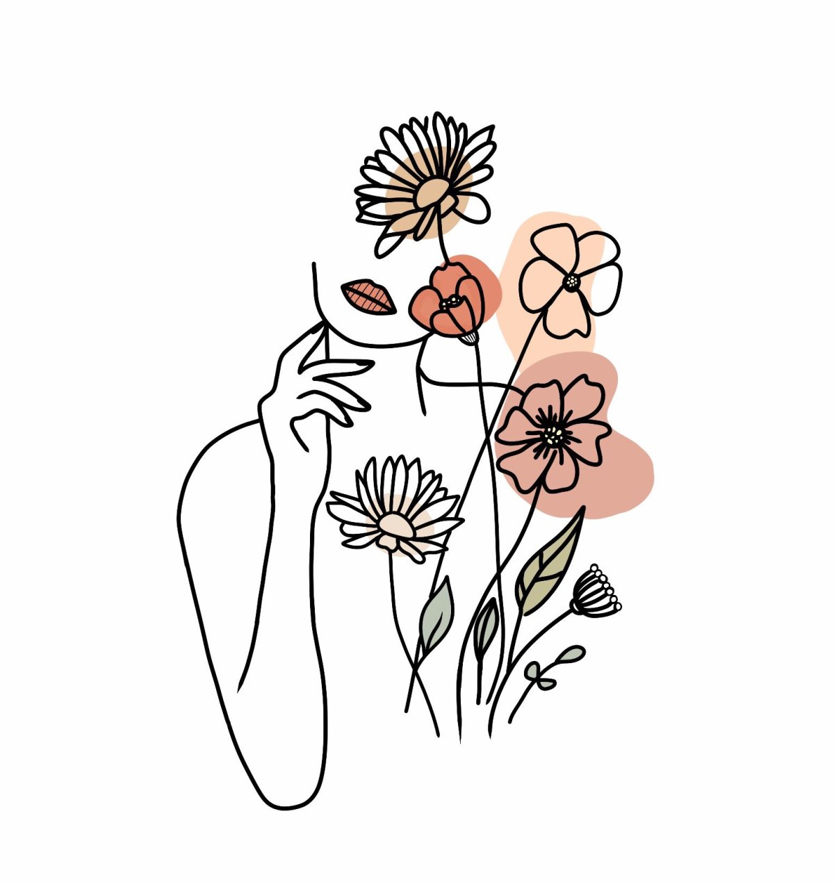 Женщины цветы Графика