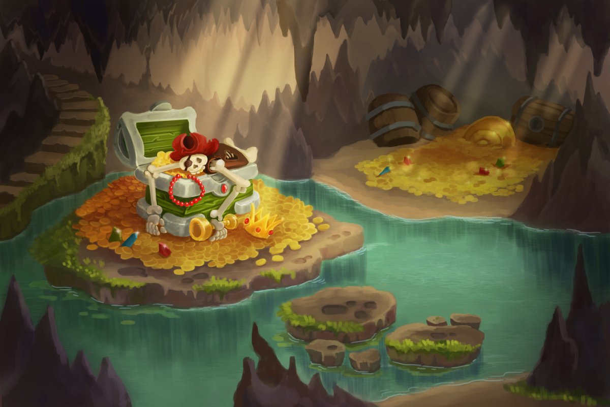 Пещера мультяшная сокровища