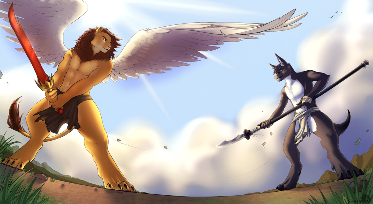 Дракон фурри воительница