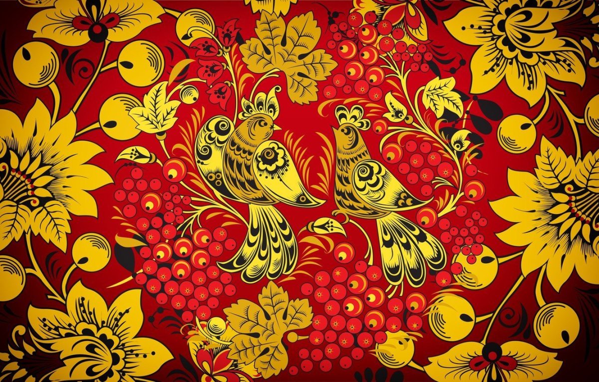 Хохломская роспись фоновая