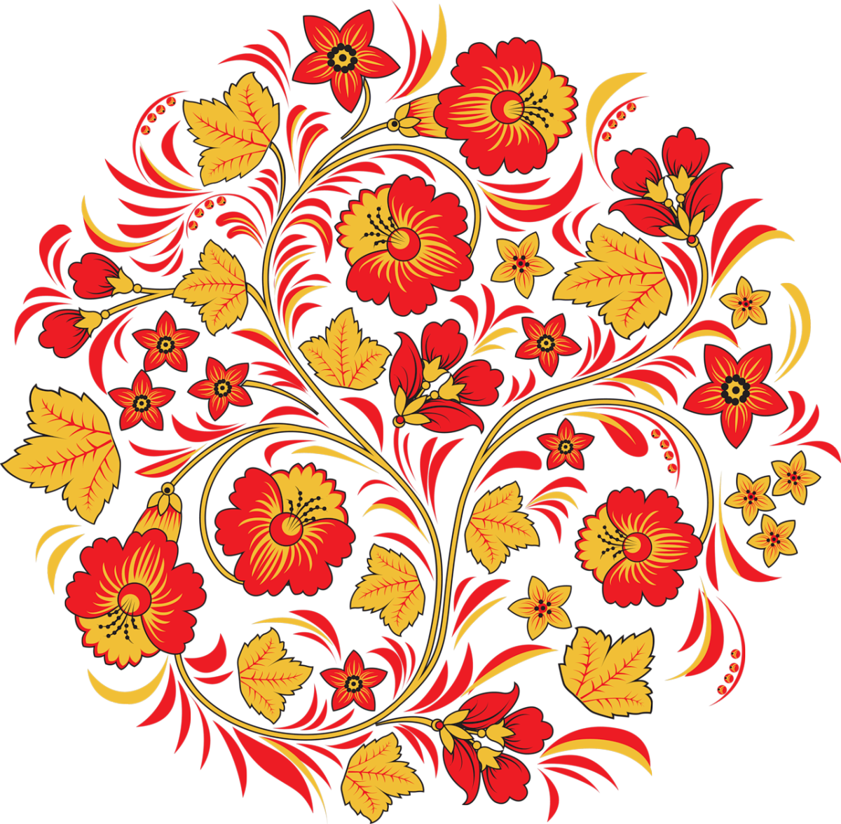 Русские народные росписи Хохломская