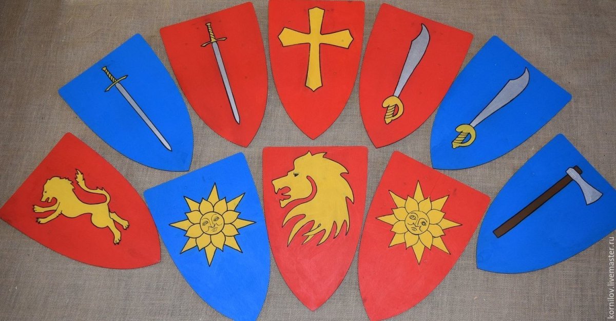 Геральдические щиты на черном фоне