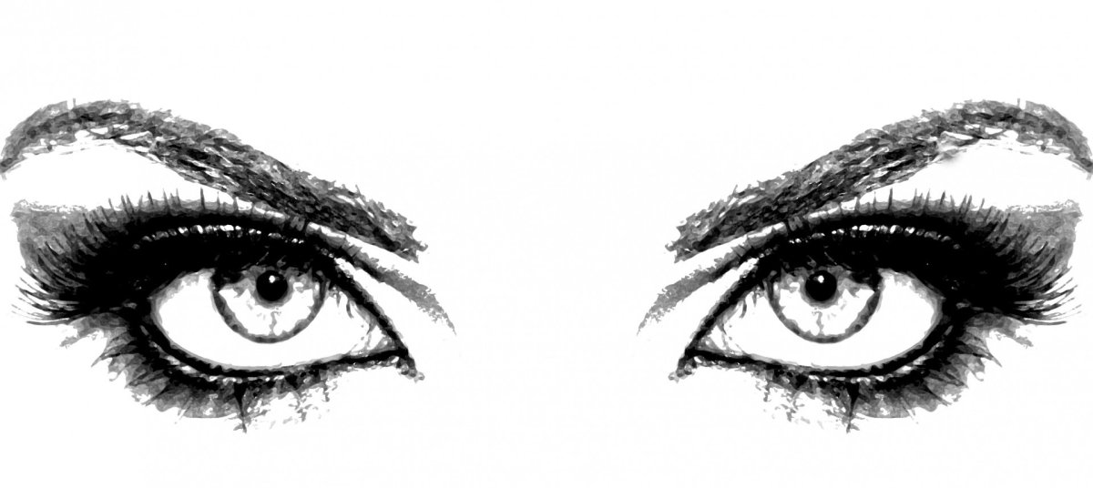 Глаза черно белые нарисованные