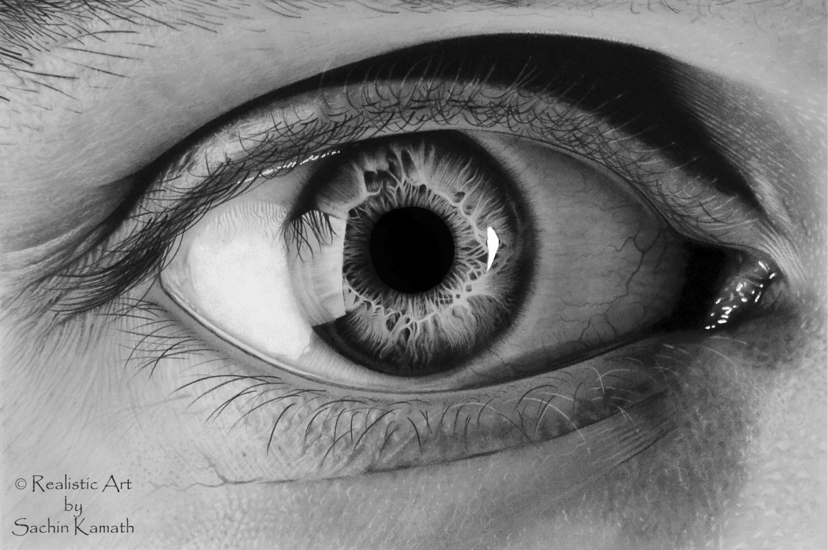 Зрачок карандашом