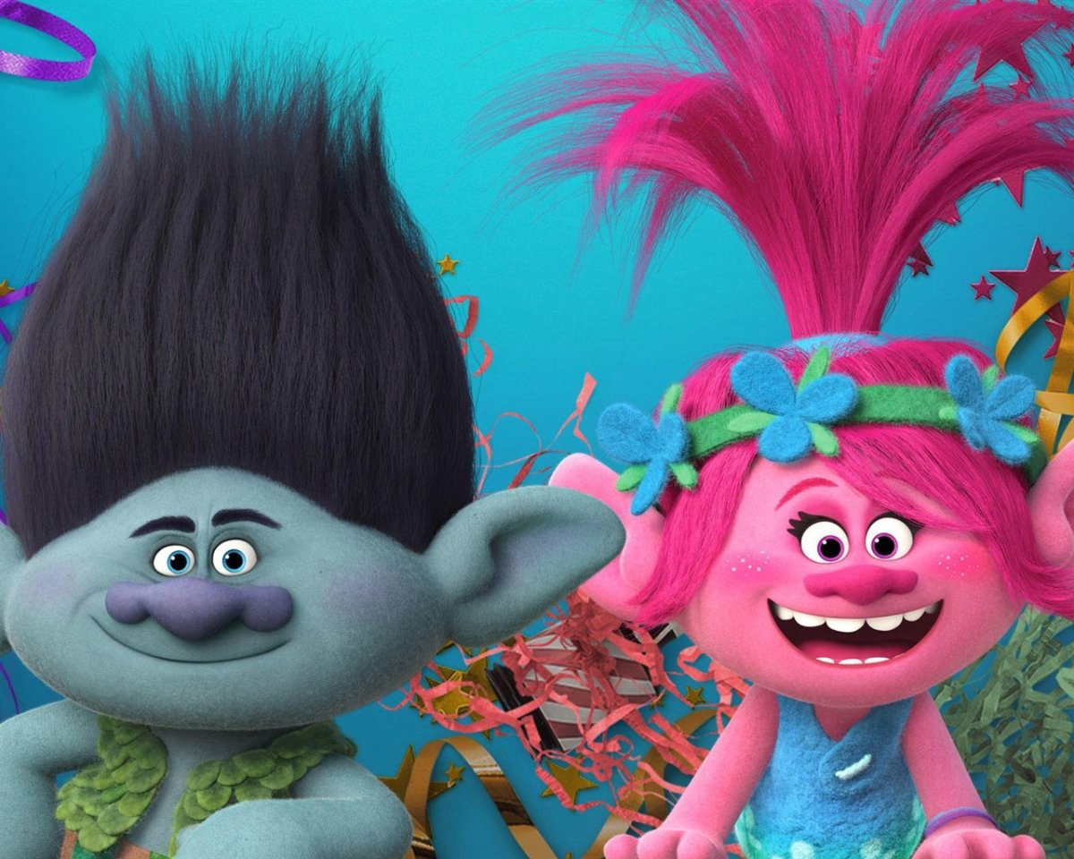 Тролли мультфильм Цветан и Розочка