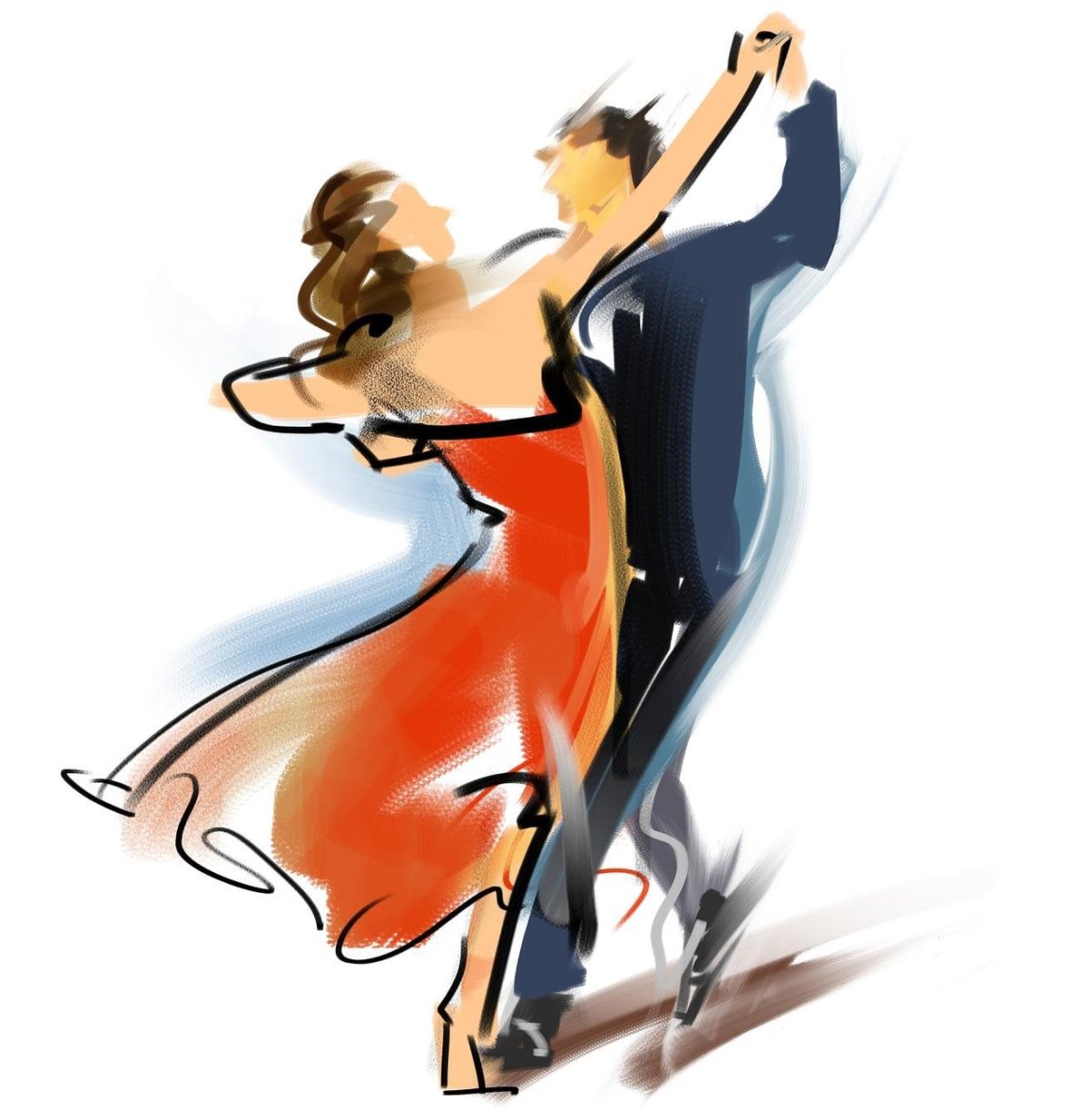 Бальные танцы на белом фоне