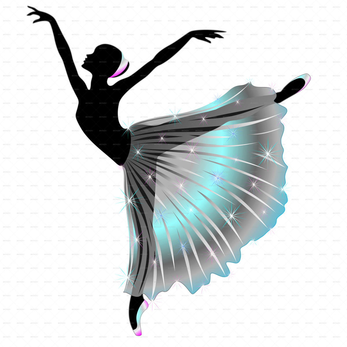 Балерина на белом фоне