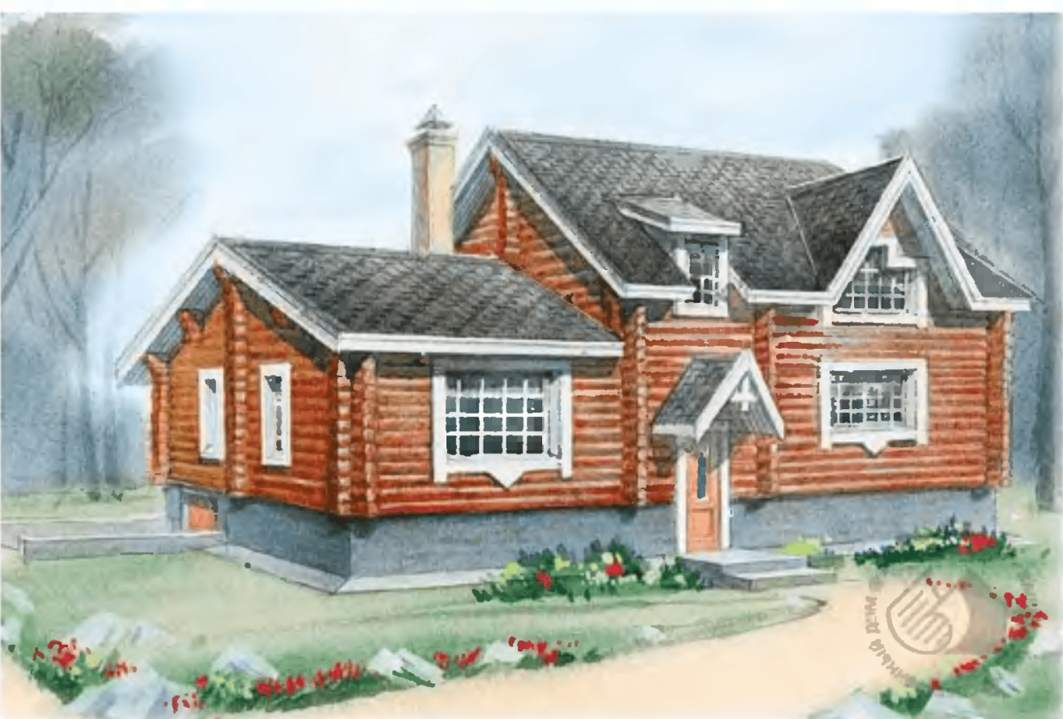 Деревянный дом рисовать