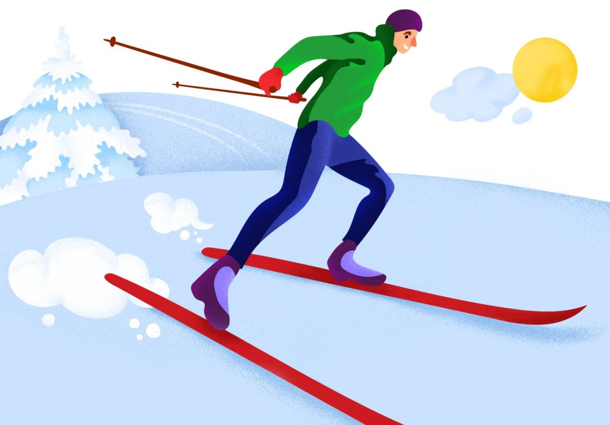 Трафарет горнолыжника