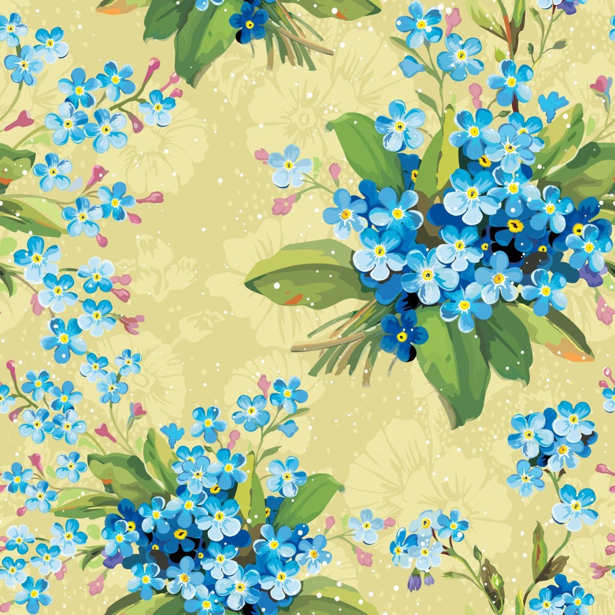 Голубой фон с цветами