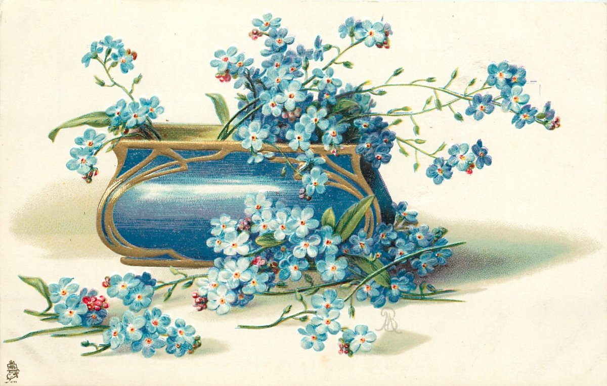 Синие цветы для декупажа