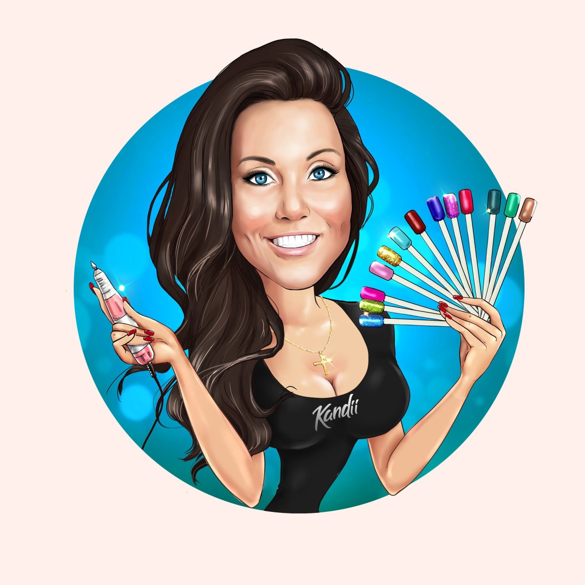 Нарисованные руки с маникюром