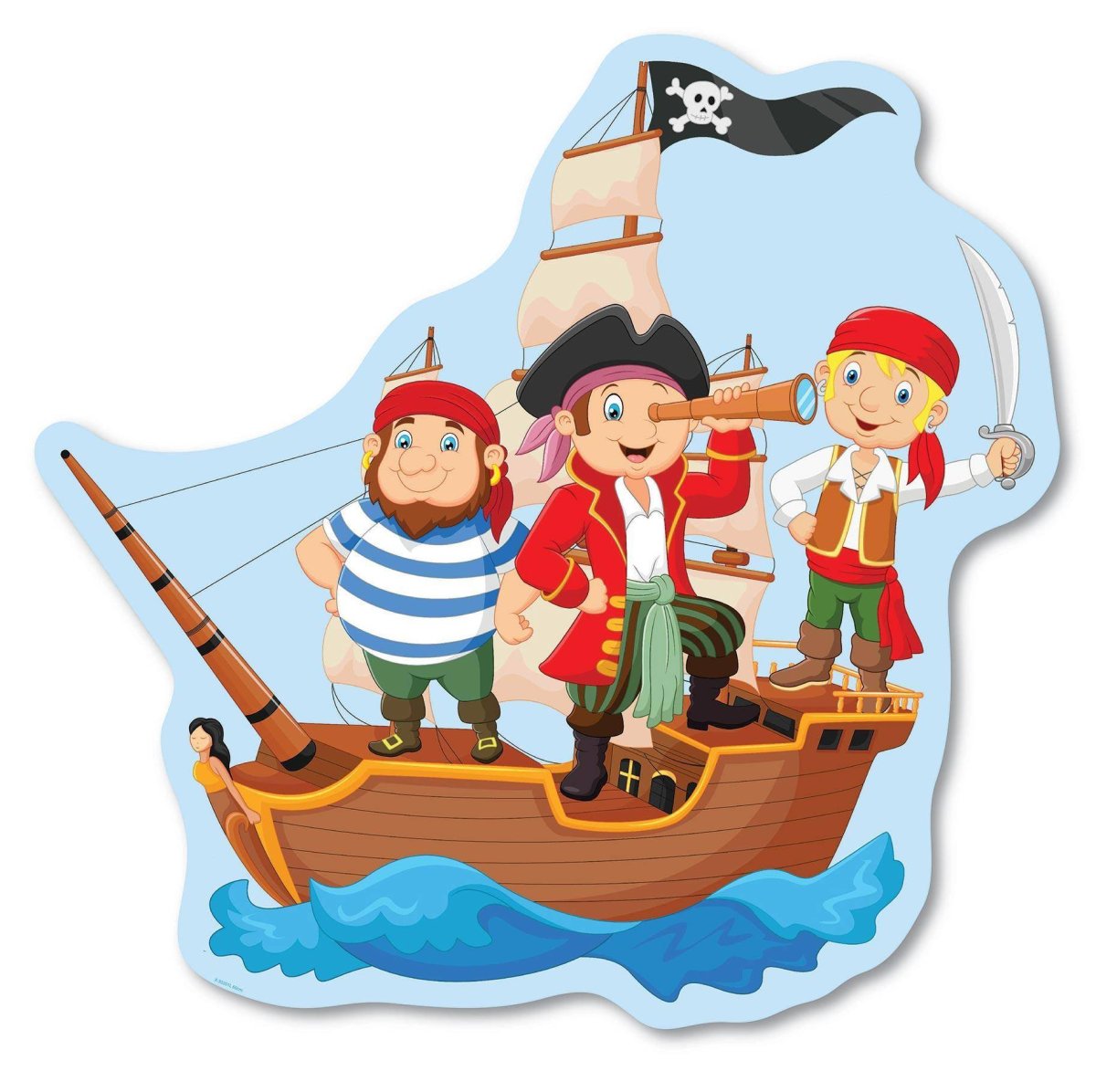 Пиратский корабль с пиратами