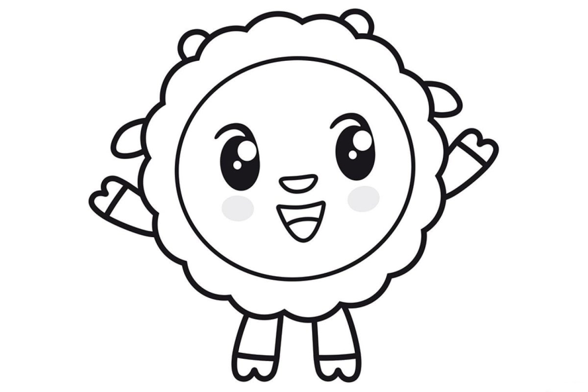 Мультяшная Овечка розовая