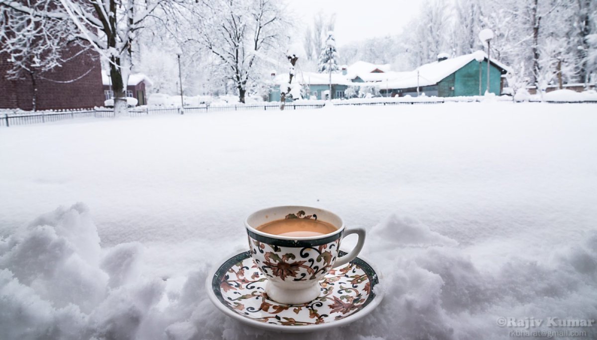 Кофе на природе зима