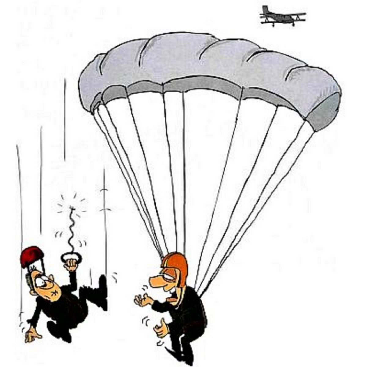 Маленькие человечки на парашютах