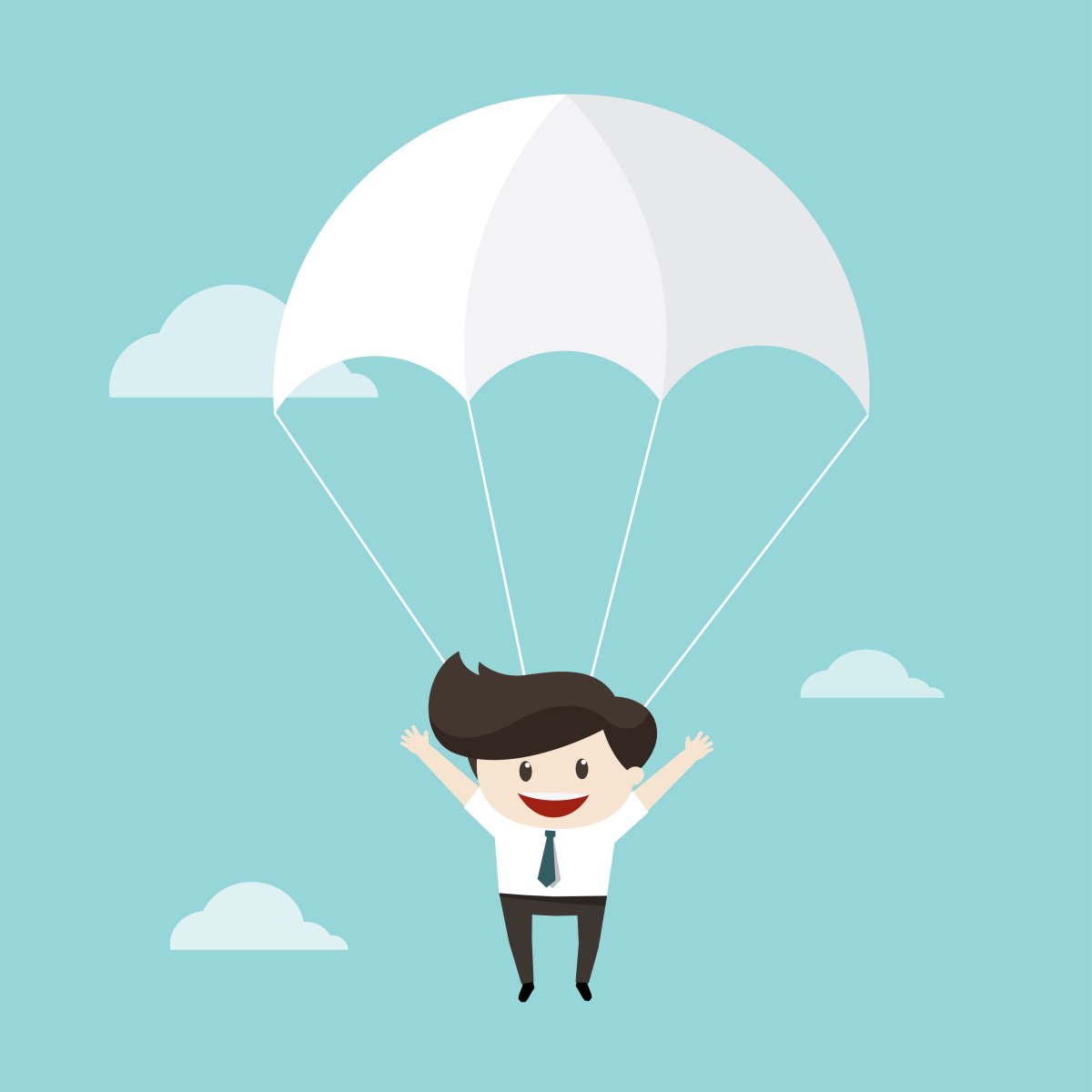 Горящий самолет и парашют