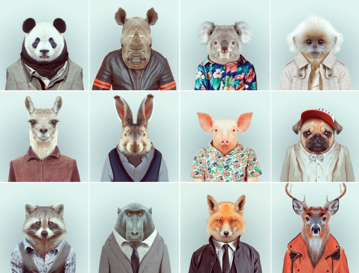 Наряды с головами животных
