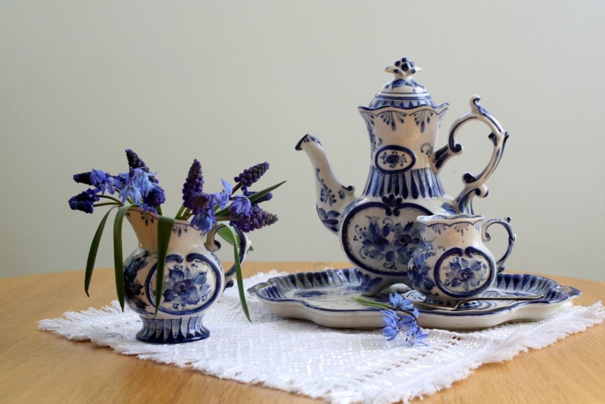 Красивейшие натюрморты с гжелью