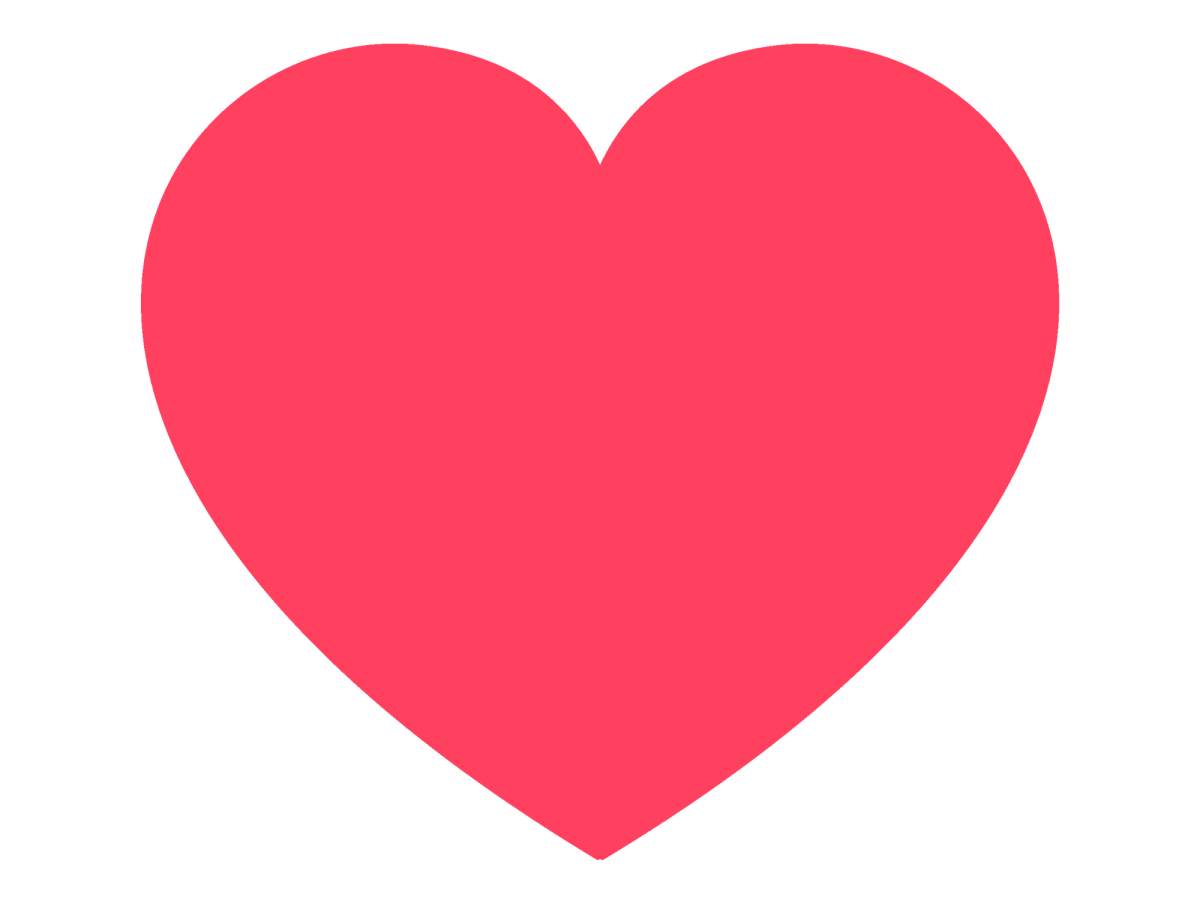 Силуэт сердца обычно маленький