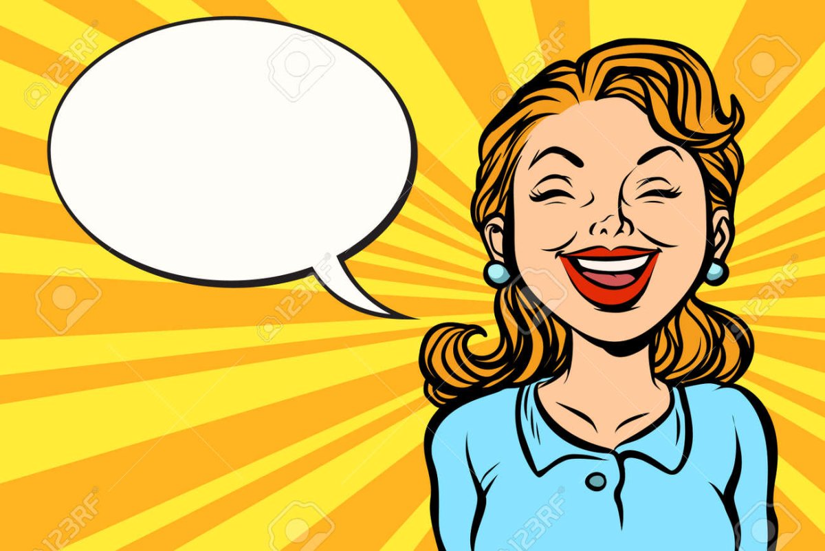 Поп арт девушка смеется