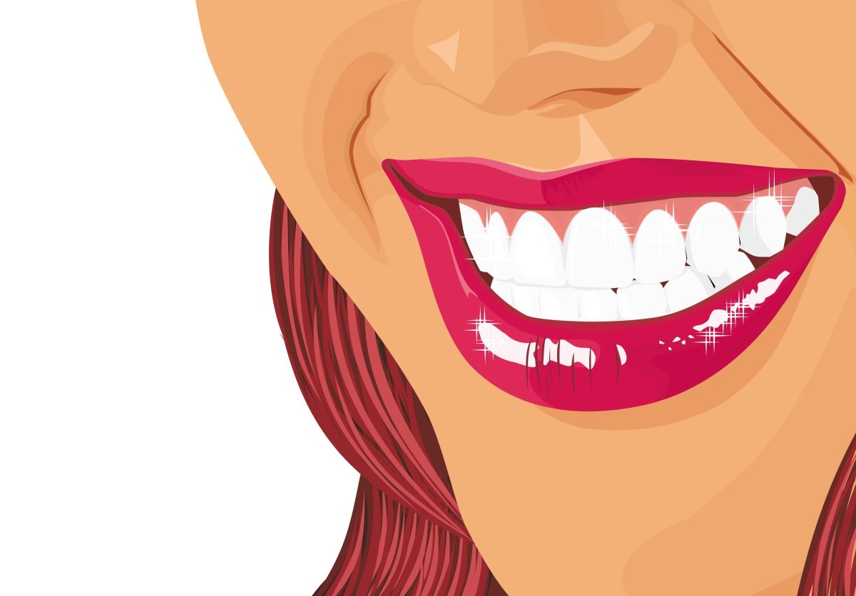 Улыбка с зубами рисунок