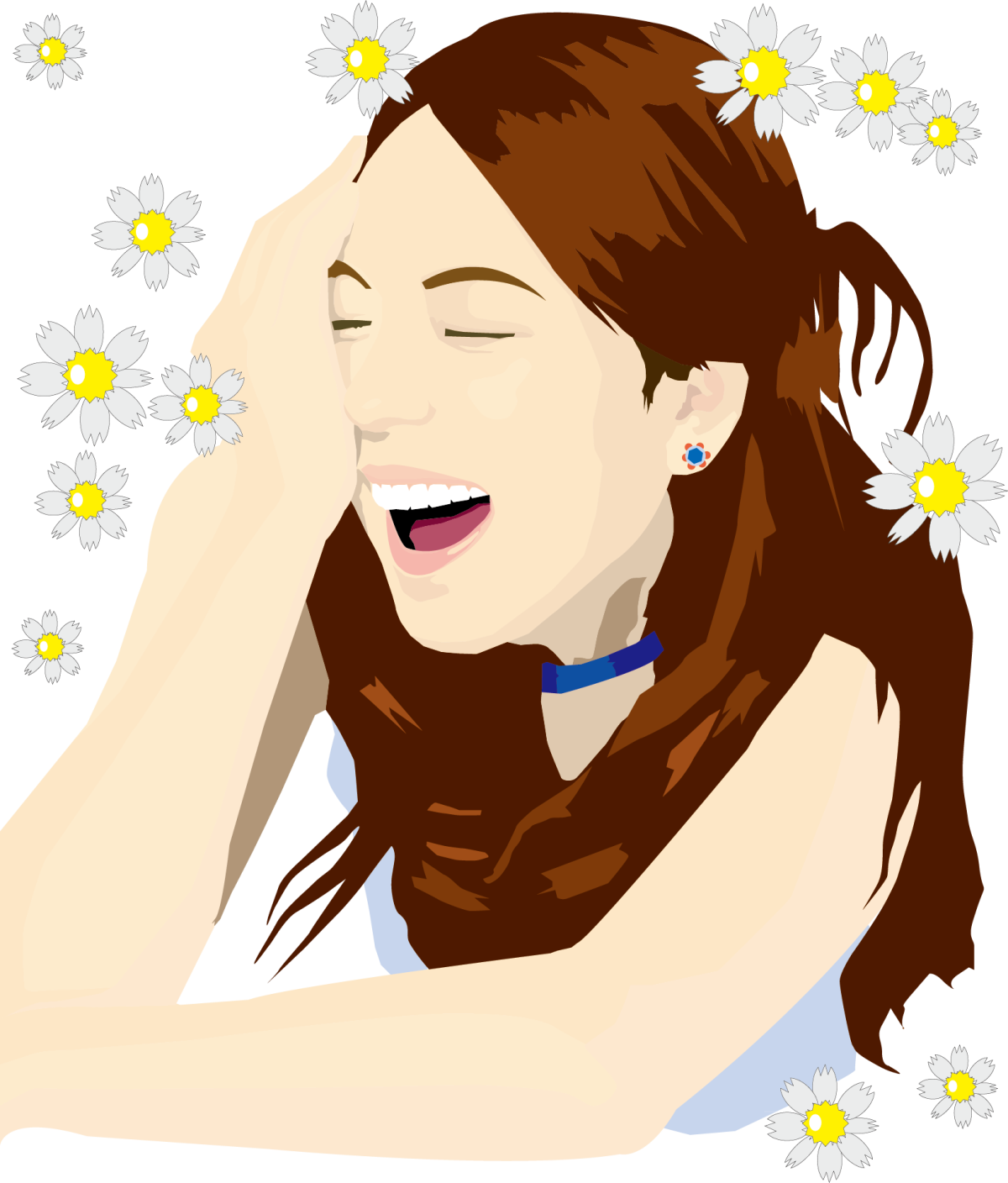 Женщина смеется арт