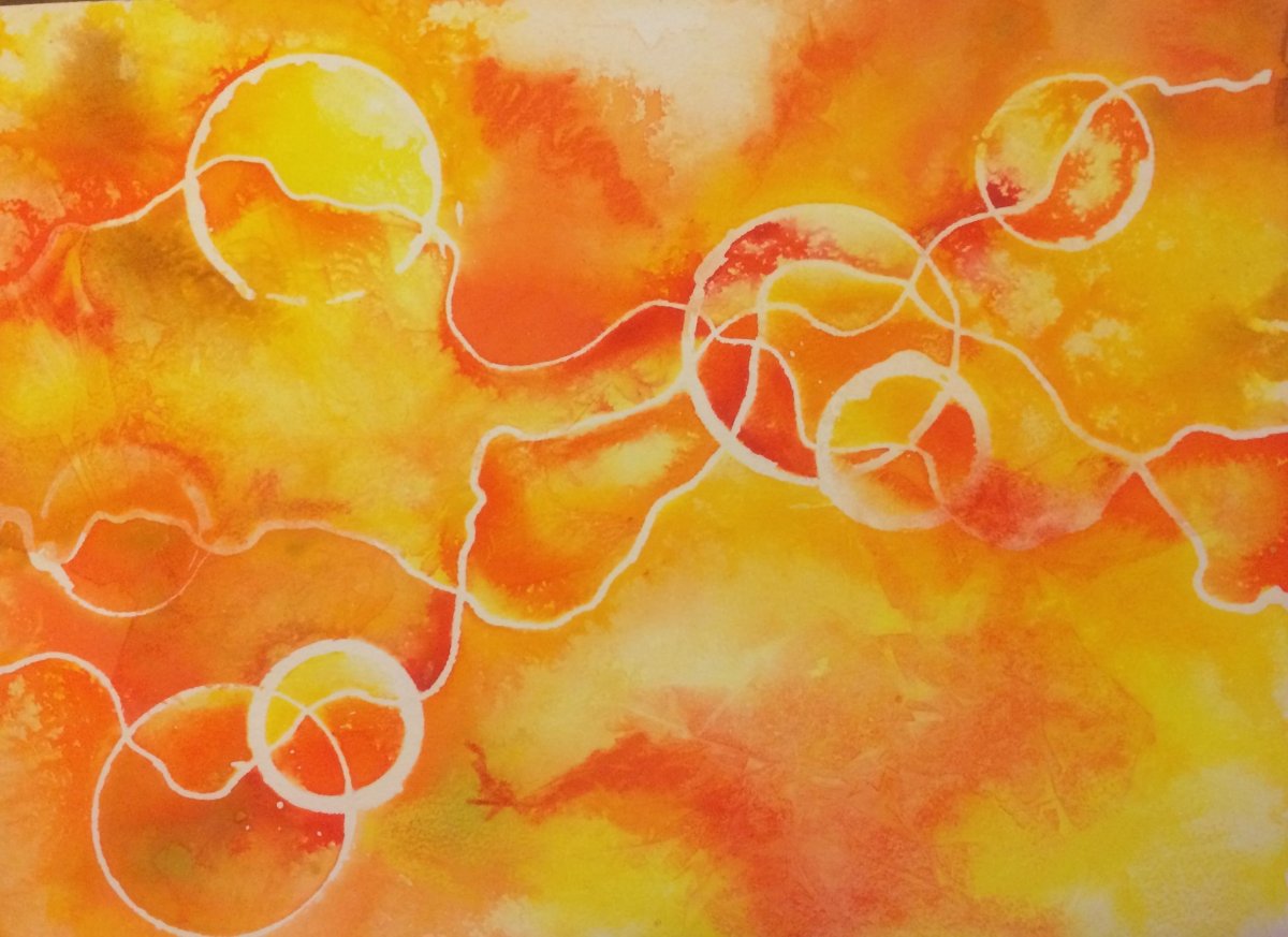 Абстракция желто оранжевого цвета