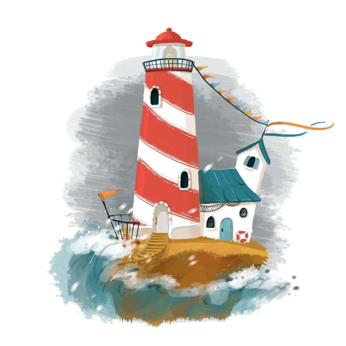 Маяк рисунок стилизация