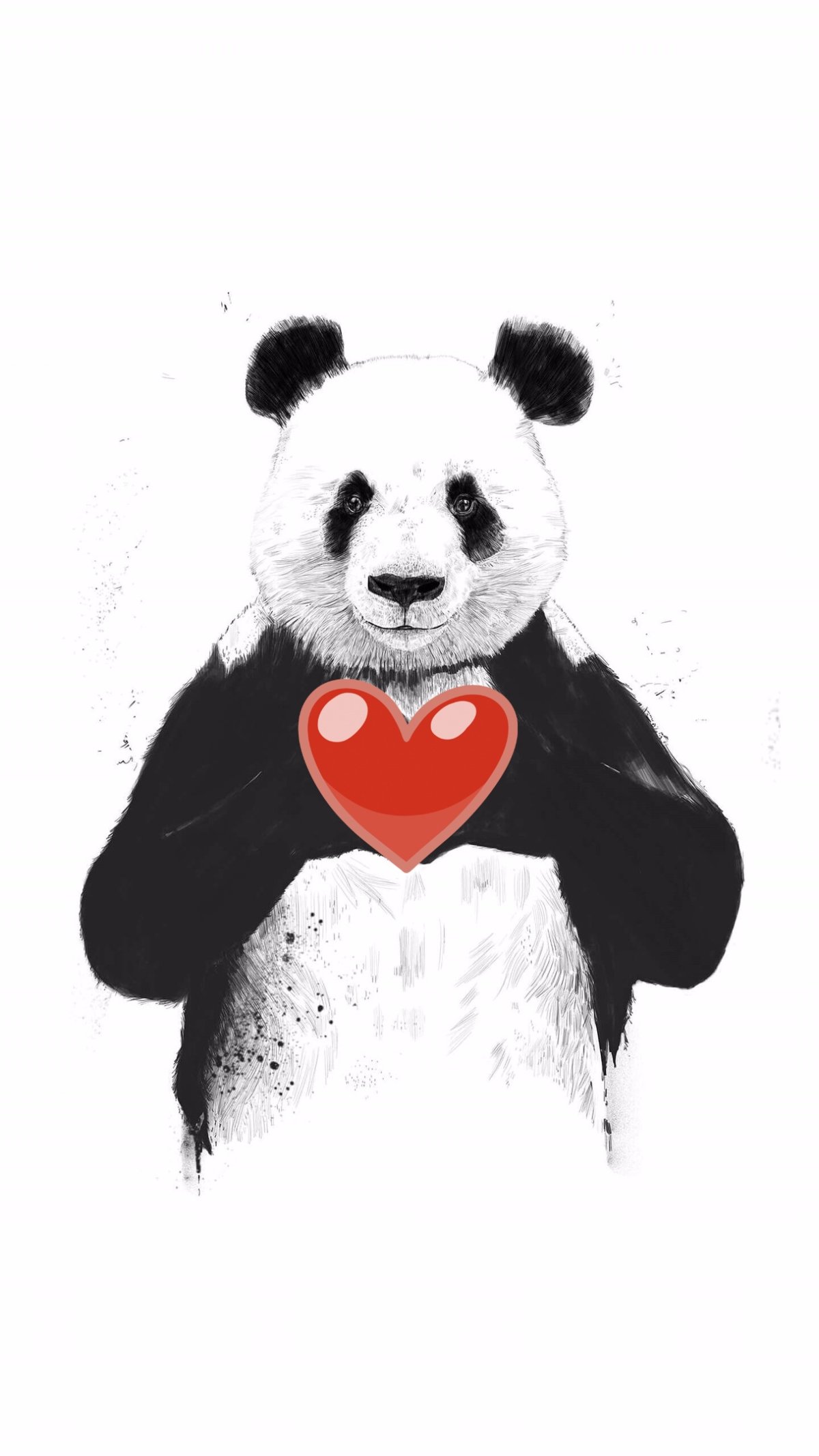 Панда с сердечком